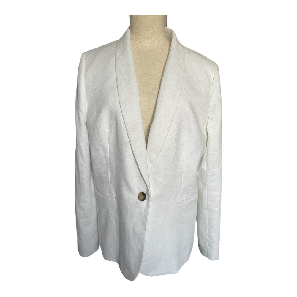 J.Crew Parke Linen Blend Blazer White Size 14